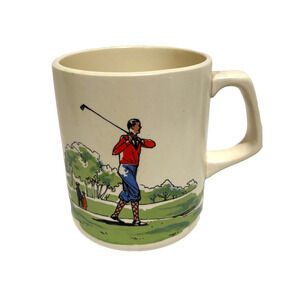 Vintage Golf Baseball Coffee Cup Tea Mug Collector Handmade Ftd Sado Retro MCM